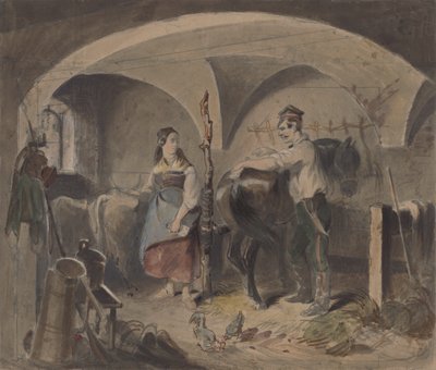 In de stallen II door Friedrich Carl von Scheidlin